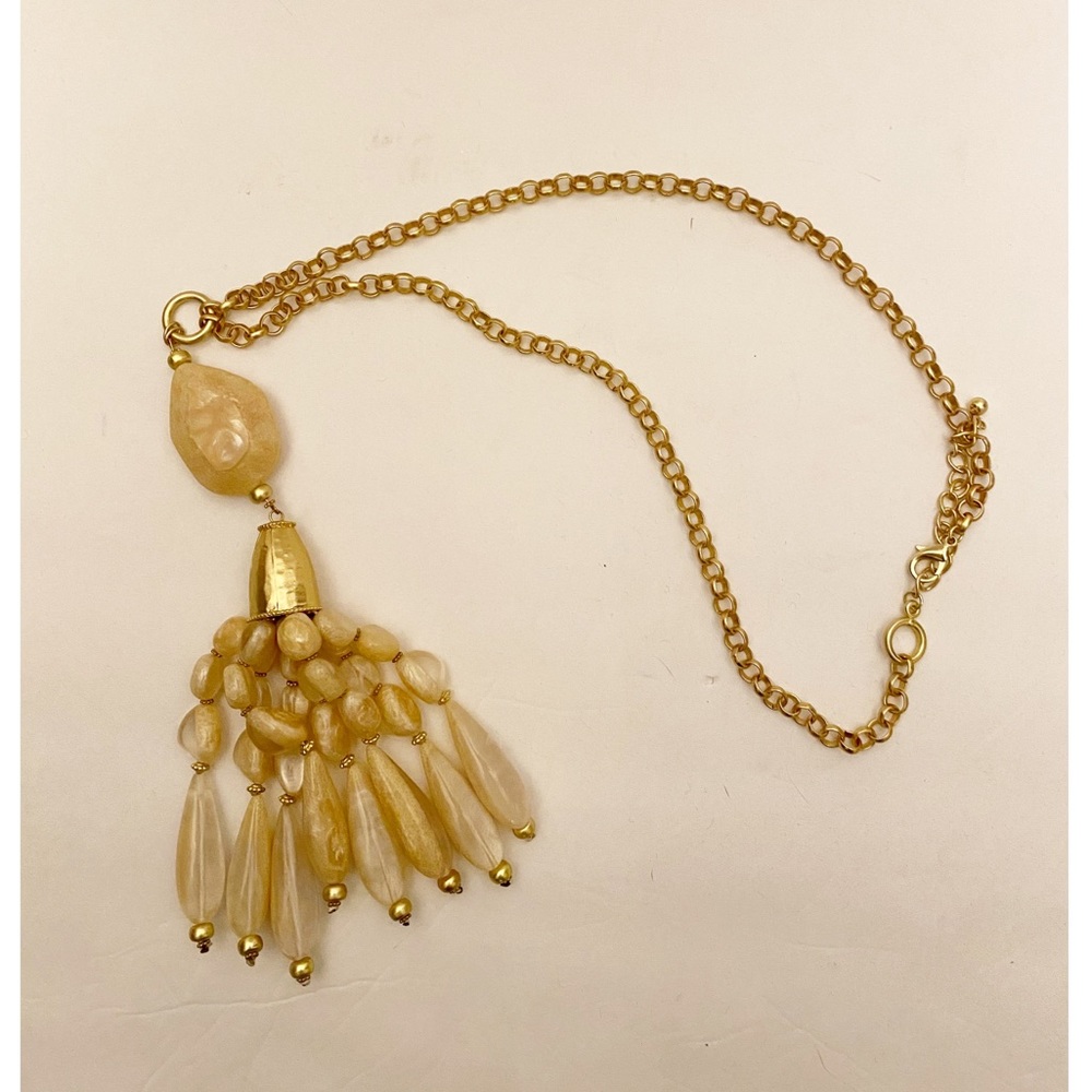 Stone And Gold Long Necklace
